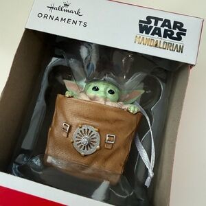 Hallmark Grogu Ornament with Green and Brown Accents